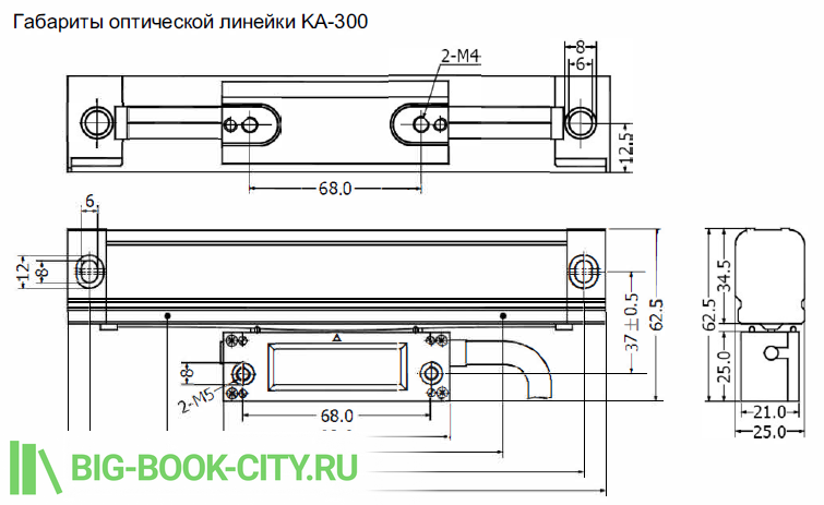 Габариты оптической линейки KA-300