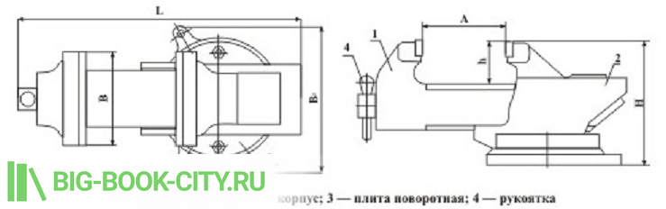 Тиски слесарные стальные поворотные